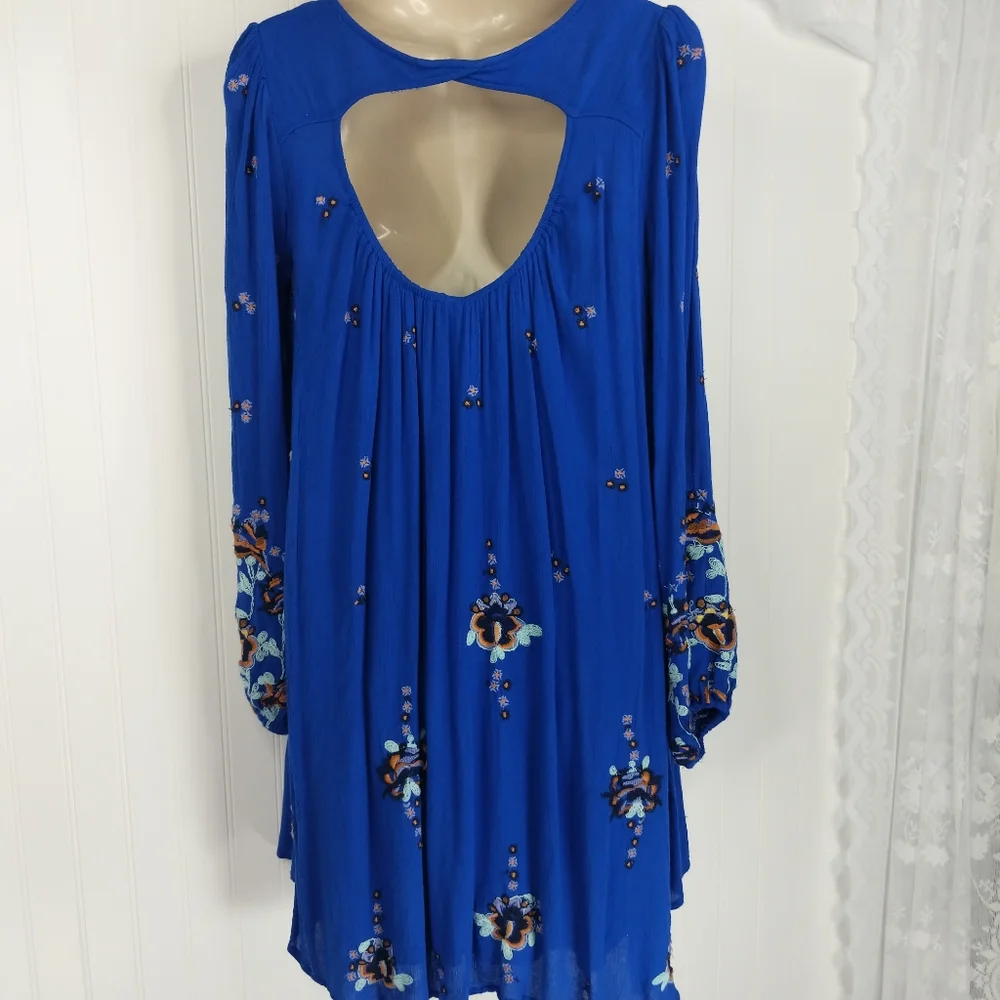 FREE PEOPLE Oxford Embroidered Swing Dress Sz XS - Picture 11 of 16